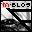 nine pixelated showing a grayscale landscape with diagonal black lines, where the 'm·BLOG' text and red elements change across frames