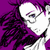 Pixelated anime-style character with purple hair and white face against solid purple background, partially obscured by gray rectangle.