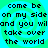 Pixelated text repeats across a cyan and green spiral background with no visible animation changes.