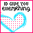 Animated sequence of heart-shaped icons with text above, showing pixelated text changes from "ID GIVE YOU EVERYTHING" to "IF THERE HAS SOMETHING LEFT".