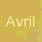 Animated image shows a person with long brown hair against a yellow background, with the name 'Avril' in stylized text on the left side.