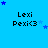 Blue background with repeated "Lexi Pexi<3" text and blue star animations in a