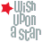 A static image displays the phrase "Wish Upon a star" in gray pixelated text with colored stars above each line, arranged in four vertical on white background