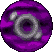 Purple circular icon with concentric rings and shifting light patterns