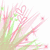 Pixelated icon with pink and green floral burst, floating hearts, orange sun, yellow star, white cloud on pink background, and 'love' text.