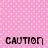 Pink pixelated background with black text reading 'CAUTION I'M NOT LIKE OTHER girls.' and a solid gray rectangle on the right.