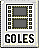 Two side-by-side pixelated frames of a digital asset with 'GOLES' text below two gray rectangles bordered by green and black patterns on light backgrounds.
