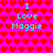 Pixelated icon with repeating red heart pattern on bright pink background, displaying cyan text "I Love Maggie" in four identical sections.
