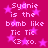 Pink background with pink stars and repeated white text reading "Sydnie is the bomb like Tic Tic <3 xo.".