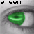 nine shows a grayscale eye with a green iris, where the text above each changes between 'green' and 'eyes'