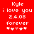 Red background with white pixelated text and symbols arranged in a , showing two identical frames where the central heart symbol changes from pink to white