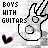 Animated contact sheet of a 48x48 pixel buddy icon showing repeated guitar and text elements with heart symbols, arranged in a 5x5 grid across 21 frames.