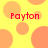 Yellow background with orange circles and red text reading Payton in four positions.