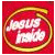 Red circular icon with gold border and white text 'Jewels of Friends' above a green-framed image showing pixelated Windows logo on blue background.