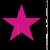 A 3x3 contact sheet of seven pink star icons on a black background with vertical white lines between frames and a gray transparency area at the bottom right.