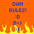 Pixelated orange background with blue text "DAM RULES!" and emoticons :D, B-), :) above yellow-orange flames.