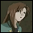 A 48x48 pixel buddy icon split into two frames showing a character with brown hair and teal clothing on the left, and stylized text "Anime IM" above smaller text "COM" on a black background on the right.