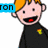 Pixelated cartoon character with orange hair, black shirt, and yellow emblem; mouth open in a smile showing red tongue. Text overlays appear on different frames.