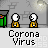 Animated sequence of pixelated figures in yellow shirts and white hair, with changing speech bubbles and poses against a gray background.