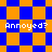Pixelated blue and orange checkered pattern with four instances of the text 'Annoyed?' in white pixel font across different sections.