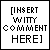 [INSERT WITTY COMMENT HERE] icon with 'HERE' text in varying colors , each showing a different color variation of the same phrase