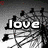 A black-and-white animated icon with text overlays reading 'love', 'the life', and 'you live' across showing a figure in motion