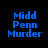 Blue pixelated text reading "Midd Penn Murder" on a black background, displayed in two identical side-by-side arrangements.