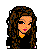 Pixel art contact sheet showing multiple frames of a female character in black top and blue jeans with long brown hair, alongside pink text reading "JUST SHUT UP AND DANCE!"