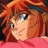 A pixelated anime-style character with orange hair and a blue headband appears on the left side of a contact sheet, while the right side displays