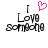 Pixelated text reads "I Love somebody" with a pink heart symbol replacing the word 'love' in one view.