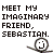 Pixelated stick figure and llama-themed comic with text overlays describing a story about Sebastian wanting a pet llama