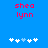 Blue background with red text 'shea lynn' and white plus signs, one light blue sign in the sequence.
