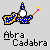 pixelated wizard icons with 'Abra Cadabra' text, each showing distinct color variations in clothing and background elements
