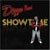 Pixelated image of a person in red shirt and light pants holding a red object, with 'DIZZLE' text above and 'SHOWTIME' below on dark background.