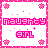 Pixel art with pink floral border showing a character in four : top-left text, top-right head, bottom-left torso, bottom-right legs