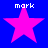 Four identical pink star icons with white 'mark' text above each, displayed on a solid blue background in a