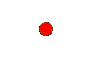 A 19-frame animated contact sheet showing a red circular icon expanding into white and brown particles against a gray background.