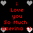 Pixelated red text on black background with gray and white heart icons, displaying 'i Love you So Much Azerina' in two mirrored