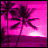 A 4-frame animated contact sheet showing a pink tropical sunset scene with palm trees and text that reads "I DON'T WANNA BE ANYWHERE BUT HERE" in varying opacity levels across frames.