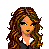 Pixel art of a female character with long brown hair, black cropped jacket, white shirt, and white pants; text "Sexy" and "Mama" visible.