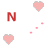 Animated contact sheet of a 5x5 grid showing sequential frames of an icon with pink hearts and red text fragments forming "never needed love" against white background.