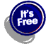Animated circular icon with 'It's Free' text in blue or red background, showing rotation and partial visibility changes across frames.