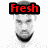 six identical grayscale headshots with red text overlays reading Fresh, Off, The, Plane, Ionichiw, and Bitches