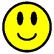 Animated contact sheet of yellow smiley face icon frames showing rotation and flip effects across 24 sampled frames arranged in a 5x5 grid with one empty space.
