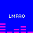 Blue background with four instances of 'LMFAO' text and pink bar graphs in pixelated style.