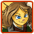 Pixel art contact sheet of a Neopets character with brown hair and blue eyes, showing seven animation frames with text variations at the bottom of each frame.