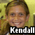 Pixelated portrait of a smiling person with light brown hair against a yellow background, featuring bold white text reading 'Kendall' on a black bar at the bottom.