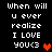 Pixelated text reads "When will u ever realize I LOVE YOU<3" with a heart symbol, displayed in four identical on black background