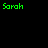 Green pixelated text 'Sarah' appears in multiple overlapping arrangements across a black background with some distorted and fragmented variations.