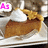 A slice of pie with whipped cream on a plate, displayed in four showing text changes